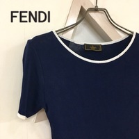 【送料無料】FENDI　フェンディ　レディース　トップス　半袖ニット　ネイビー