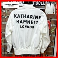 KATHARINE HAMNETT LONDON　キャサリンハムネットロンドン　プリント　MA-1 フライトジャケット　ブルゾン　ホワイト　Ｍ　白