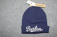 未使用　紺　バートン　Burton　ロゴ刺繍　ニット帽　スキー　スノーボード　送料無料即決　ビーニー　ニットキャップ