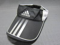 adidas アディダス　ゴルフ　サンバイザー　帽子　黒　3ストライプ　フリーサイズ　57～59cm　S2402E