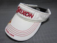SRIXON スリクソン　ゴルフ　サンバイザー　帽子　白×赤　フリーサイズ　S2402E
