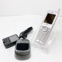 美品★Willcom ウィルコム PHS電話機 WX220J(S) 初期化済 電池付・電源アダプタ付