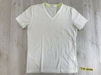BOYCOTT ボイコット メンズ バスケットチェック Vネック 半袖Tシャツ 2 白