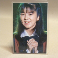 1980年代 当時物 渡辺満里奈 ラミネートカード ( 古い 昔の ビンテージ レトロ 80年代 アイドル タレント 写真 ブロマイド ) 