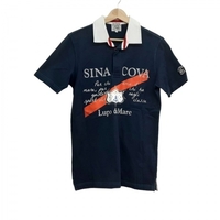 シナコバ SINACOVA 半袖ポロシャツ サイズM - ダークネイビー×白×マルチ メンズ 美品 トップス