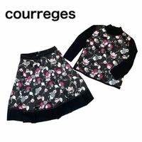 courreges クレージュ セットアップ スカート 花柄 40 L
