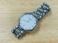 B◆クリスチャンディオール D45-106-1 オクタゴン 白文字盤 デイト 11Pダイヤ メンズ クオーツ 腕時計◆