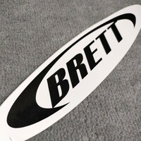 訳有り新品未使用正規品本物BRETT限定オーバルロゴステッカーby manta　横約19.4cm 縦約4.7cm　ホワイト/ブラックロゴ　送料￥84～