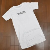 X-GIRL エックスガール WAVE FACE S/S TEE DRESS ウェーブ フェイス 半袖 Ｔワンピ ワンピース Ｔシャツ Sサイズ 21ss レディース L789705