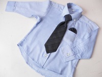 新品　１００㎝　男の子　ネクタイ＆チーフ付きシャツ　ブルー