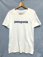 ☆USA製 美品　patagonia パタゴニア　Text Logo Organic Cotton T-Shirt ロゴプリント オーガニックコットンTシャツ ホワイト S