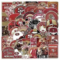【50枚】NFL サンフランシスコフォーティーナイナーズ San Francisco 49ers ステッカーセット ロゴ 防水