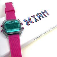 【新品未使用】 IAM アイアム IAMTHEWATCHデジタル 腕時計 ユニセックス Sサイズ ピンク a192