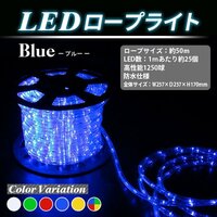イルミネーション チューブ LEDロープライト 50M 電源コート付 約1250球 防水 屋外 電飾 飾り付け 青