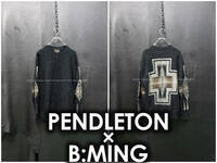 PENDLETON × B:MING ネイティブ柄プリント コットンニットセーター Mサイズ カットソー クルーネック 長袖 Tシャツ ナバホ柄 ビームス