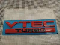 【送料無料】VTEC TURBO 3Dエンブレム レッド 横15cm×縦4.3cm×厚さ5mm ① ホンダ シビック タイプR ヴェゼル ジェイド