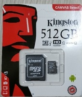 ●新品microSDカード●512GB KINGSTON microSDHC SDアダプター付！キングストン CANVAS SELECT