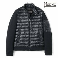 ◆【HERNO(ヘルノ)/ナイロン×スウェットハイブリッドボンバージャケット(PI000997U)】[hrn2450091-50]