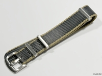 20ｍｍ 高品質 光沢NATOストラップ 腕時計ベルト グレー カーキ 時計用バンド ファブリック