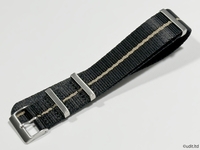 ラグ幅:22mm 艶有り 高品質 NATO ストラップブラック/ベージュ ストライプ 腕時計ベルト 時計用バンド DC