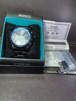 SEIKO　セイコーワイアードWIRED　 クロノグラフ 　クオーツ　メンズ腕時計　純正ブレス　箱コマ取説保付き　稼働品291 bx-2
