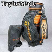 良品 テーラーメイド キャディバッグ ゴルフバッグ カート型 TaylorMade ツアー ブラック オレンジ 6分割 テイラーメイド