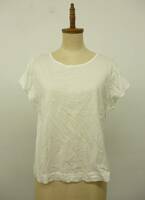 Chloe クロエ レディース サイズ40 Tシャツ 半袖 白 シンプル 無地 刺繍 ワンポイント 夏 Y-213