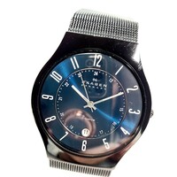 CM50LL SKAGEN スカーゲン T233XLTMN 腕時計 メンズウォッチ チタン&ミッドナイトスチールメッシュウォッチ ブラック ブルー文字盤
