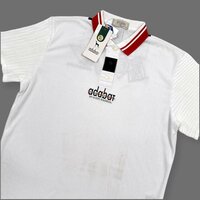 新品タグ付き 未使用◆adabat アダバット BIG刺繍 半袖 ドライ ポロシャツ サイズ 2/白/ホワイト/レディース/ゴルフ/日本製