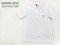 EDWIN GOLF エドウィンゴルフ BD 半袖ゴルフポロシャツ メンズ L ドット柄 水玉 ボタンダウン