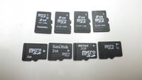新入荷　SanDisk TOSHIBAなど　microSDカード 2GB　8枚セット　中古動作品