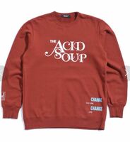 【美品】アンダーカバー The ACID SOUP スウェット ボルドー M 赤 トレーナー undercover ロゴ プリント ロックバンド 長袖 メンズ 両面