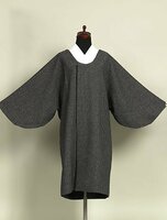 【和遊館】KOH087　日本製 ウールコート 千代田衿 和装用 ロングコート グレー