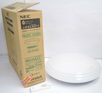 [動作OK] NEC ホタルクス LEDシーリングライト HLDC12203 2021年製 リモコン付 留守タイマー ~12畳 防虫機能 調色 調光 Hotalux AC100V