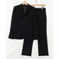 INED イネド セットアップ スーツ ジャケット パンツ 上着 ボトムス 無地 肩パッド入り 2 ウール100% ブラック 黒 綺麗め フォーマル