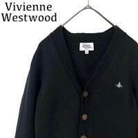 【送料無料】ヴィヴィアンウエストウッド ニット　カーディガン　メンズ　ブラック　オーブロゴ　黒　Vivienne Westwood 44 S