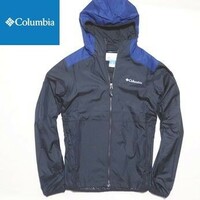 新品◆コロンビア フーデッドジャケット バイカラー 紺×青 Mサイズ◆Columbia 薄手ジャケット 登山 キャンプ
