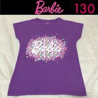 １回着☆海外購入 Barbie 半袖Tシャツ 130 紫パープル バービー