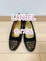 LANCEL/パンプス/黒/ゴールド/24
