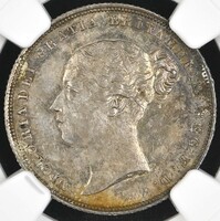 ★1838年 即位初年号 ★イギリス ヴィクトリア 1stシリング銀貨 WW刻印 NGC MS61 高鑑定 アンティークコイン シルバー 希少 投資 資産
