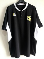 Majestic　福岡ソフトバンクホークス　支給品　ベースボールTシャツ　XL　練習着　黒