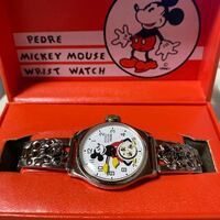 腕時計 ディズニー ミッキーマウス クォーツ ペドル社 レトロ 稼働品 電池交換済み
