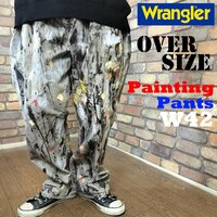 RE1-002【Painting Pants】USA古着★オーバーサイズ【Wrangler】ペンキ付着 ワークパンツ【W42 メンズ 2XL】ペインターパンツ ボロパン