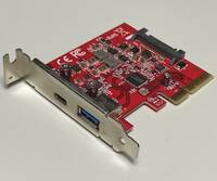 【中古】PCIE USB変換カード USB3.1 Type-A ＆ Type-C ロープロファイル対応 / PCIE4X EPSON MR4700E 由来 D138-10A