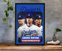 ND11-大谷翔平　A4ポスター　MLB　LA　ドジャース　デコピン　デコイ　額装付き　野球　インテリア