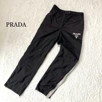 【未使用級】 PRADA ナイロンパンツ ロゴ サイドライン ブラック