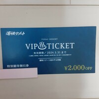 湯快リゾート　特別優待割引券　1人2000円オフ　愉快リゾート　VIPチケット
