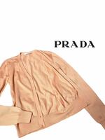 極上美品◆ PRADA プラダ ◆シルク　カシミヤ　カーディガン トップス　薄手　サイズ M