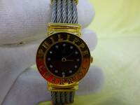 現状品 PHILIPPE CHARRIOL/フィリップ シャリオール サントロペ 28.1976.88 クォーツ ダイヤブラック文字盤 レディース腕時計
