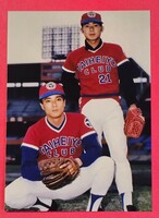 Lサイズのカラー生写真/太平洋クラブライオンズの加藤投手と東尾投手